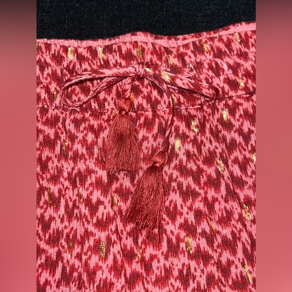 Paige Women's Mardi Short Elastic Waist Metallic Dots In Papaya - Picture 6 of 9